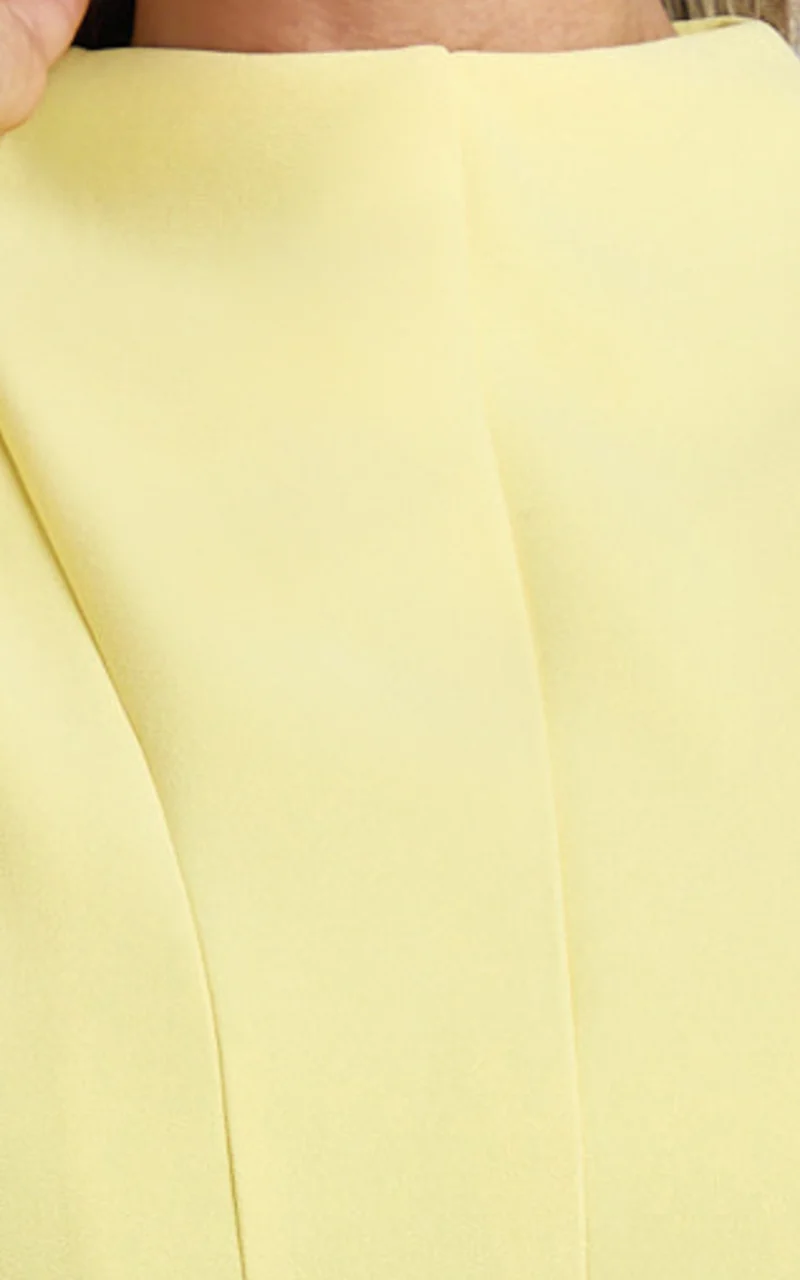 Becky Mini Dress - High Neck Sleeveless Fit And Flare Dress in Lemon