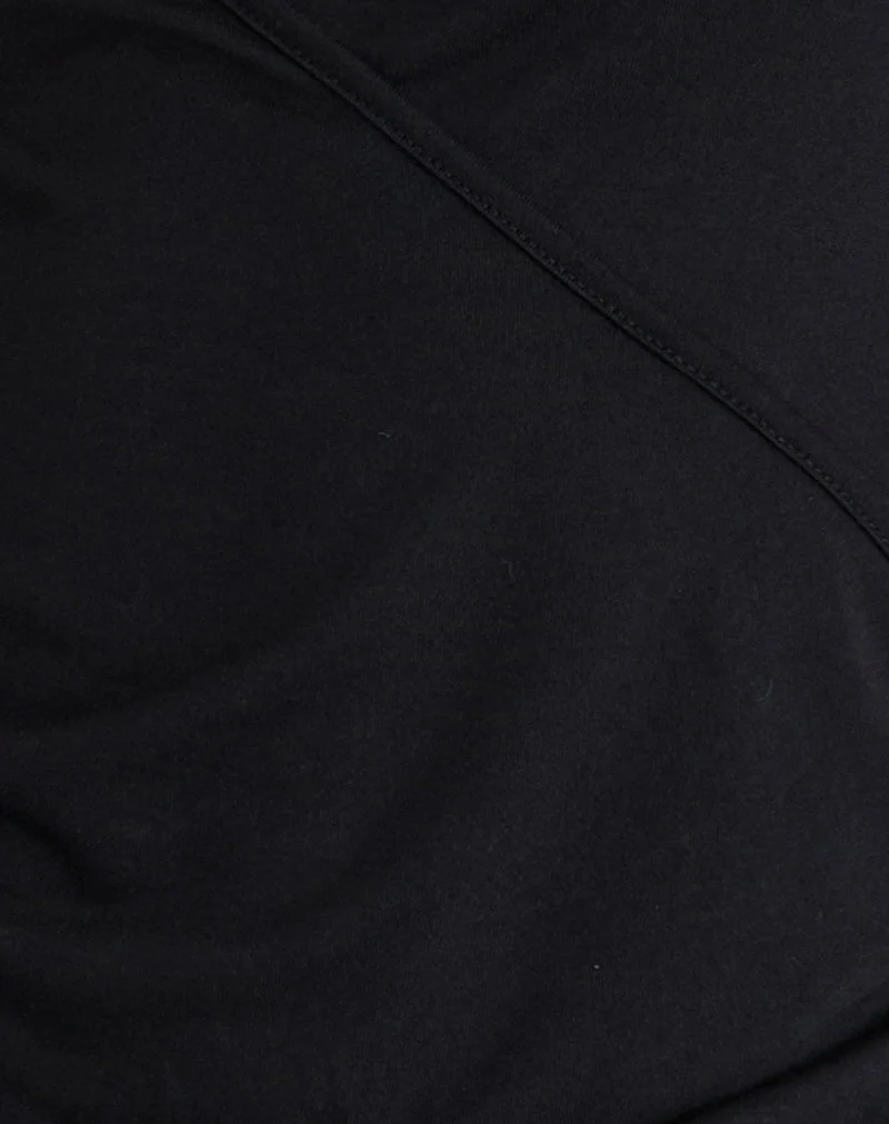 Seren Plunge Wrap Top in Cupro Black