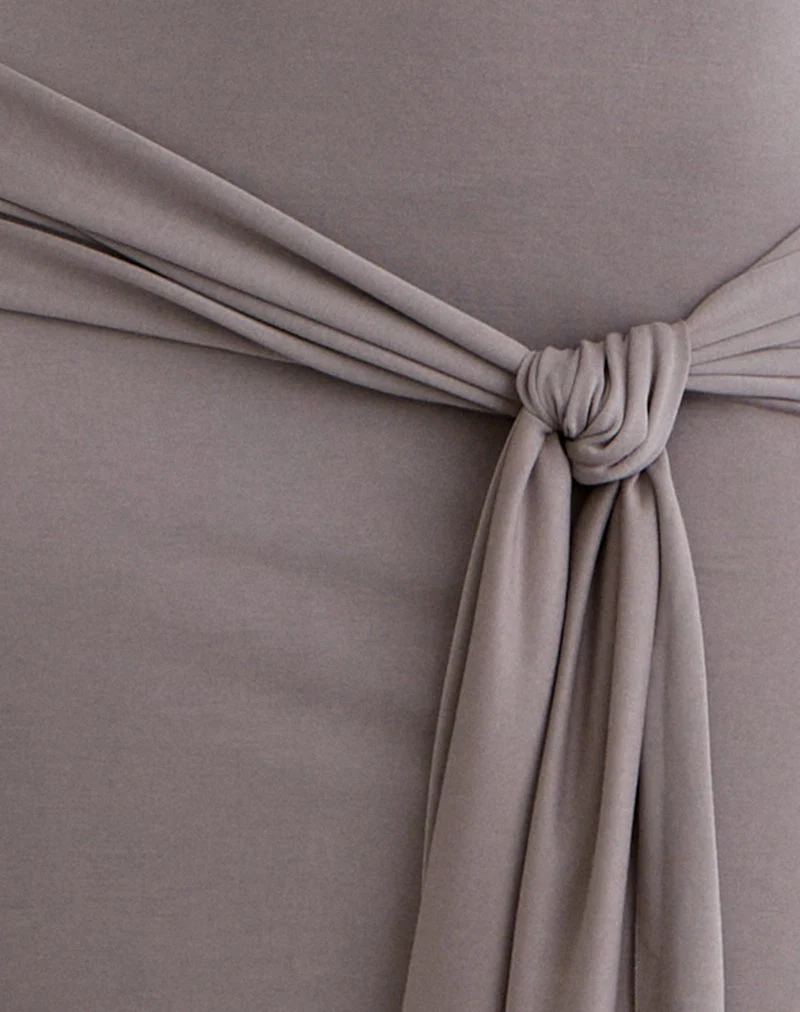 Zeya Maxi Dress in Cupro Taupe Grey