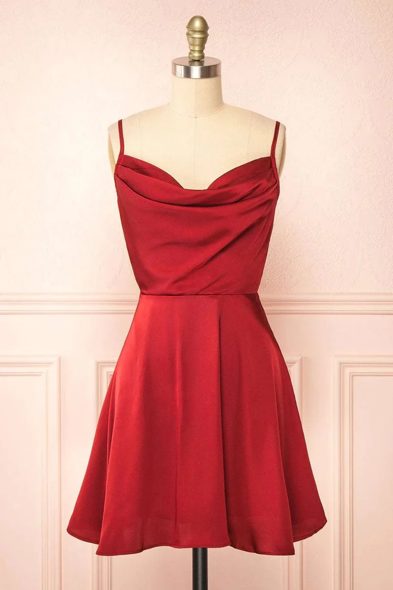 Robe de soirée rouge classique à col bénitier, robes de demoiselle d'honneur