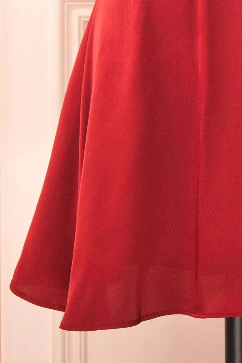 Robe de soirée rouge classique à col bénitier, robes de demoiselle d'honneur