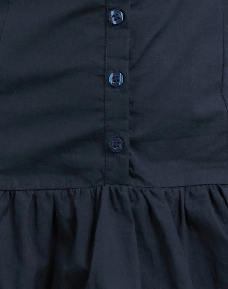 Juun Puffball Mini Dress in Dark Navy