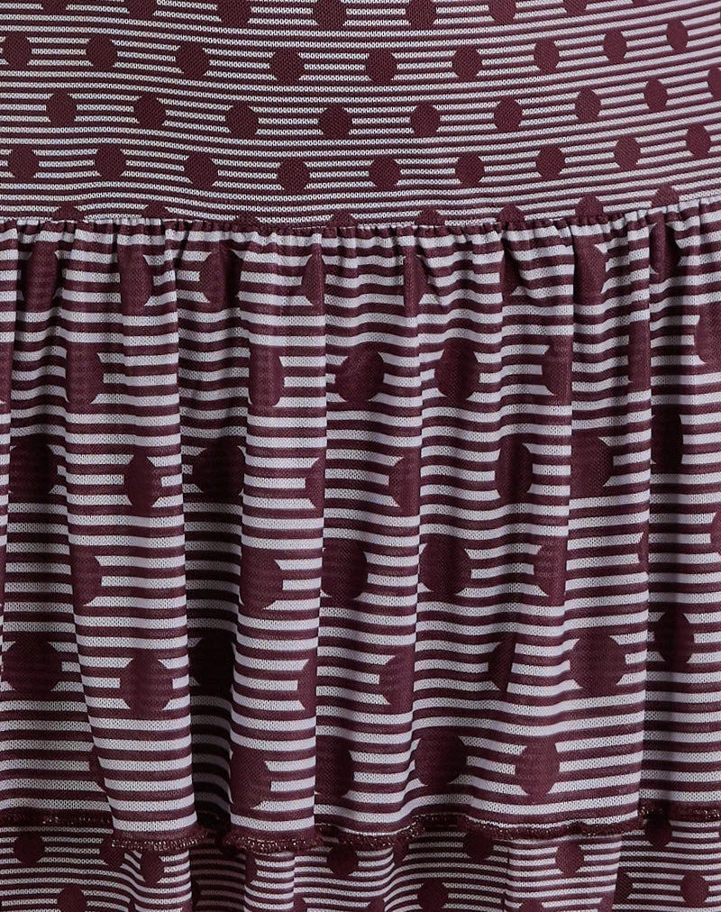 Robe bandeau Midea, tissu rayé Polka Plum