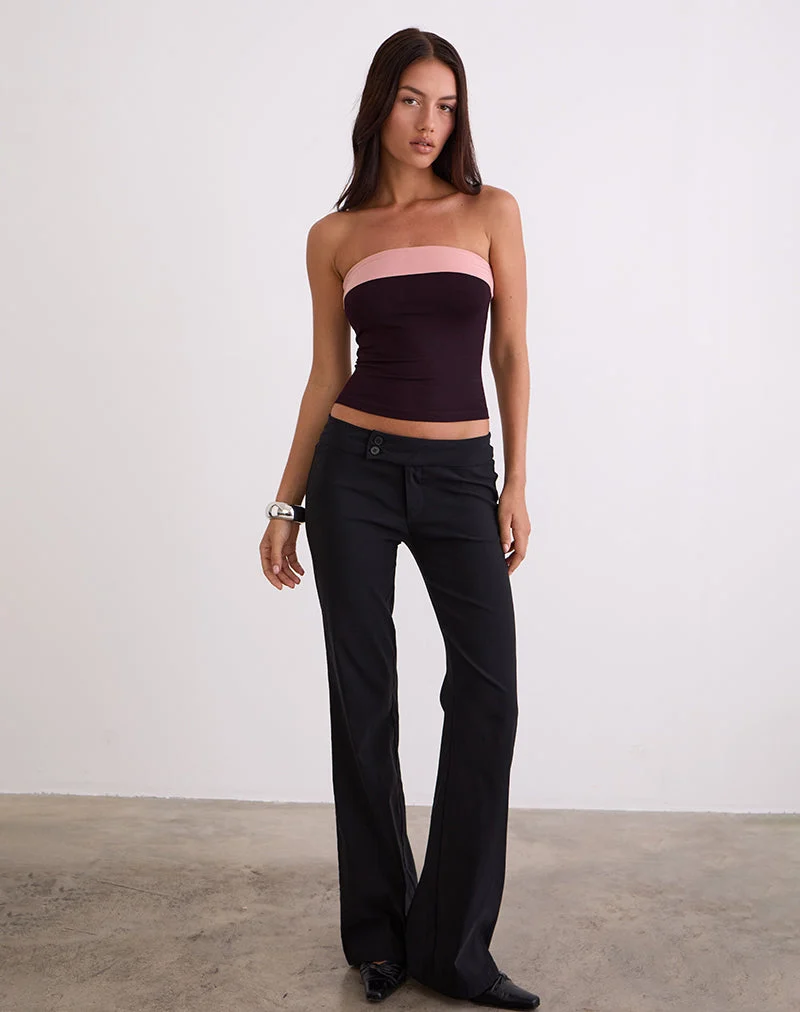 Top bandeau Solna en Redwood avec Pink Lady Binding