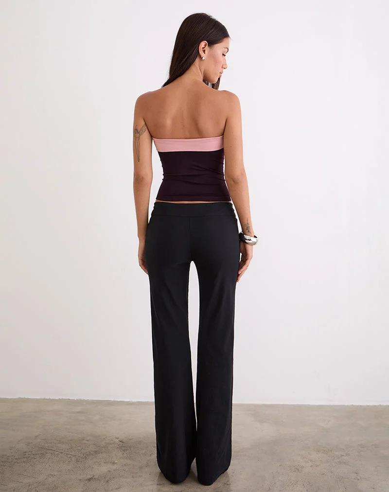 Top bandeau Solna en Redwood avec Pink Lady Binding