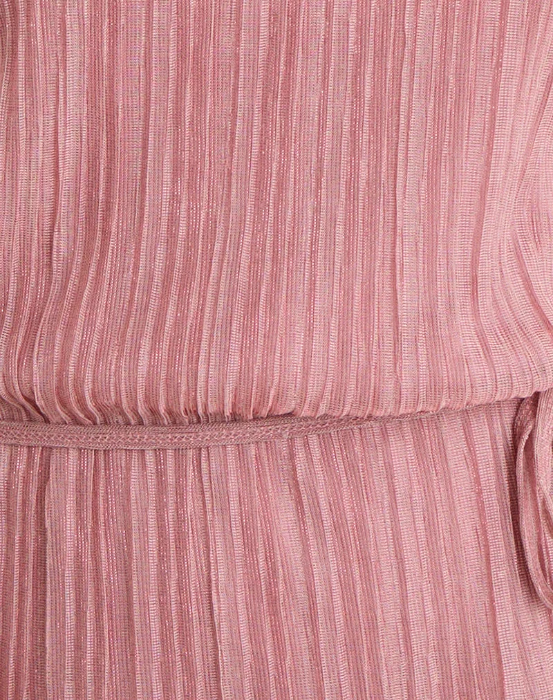 Brienne Top in Chiffon Plisse Pink