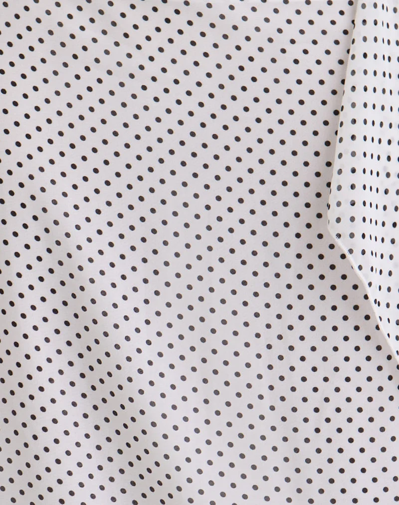 Jupe midi Neza, White Basic Polka Black