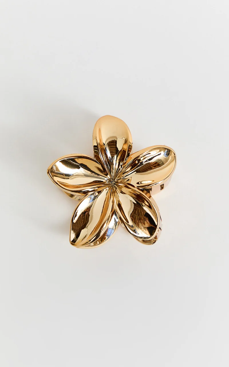 Oliver Flower Hair Clip in Gold