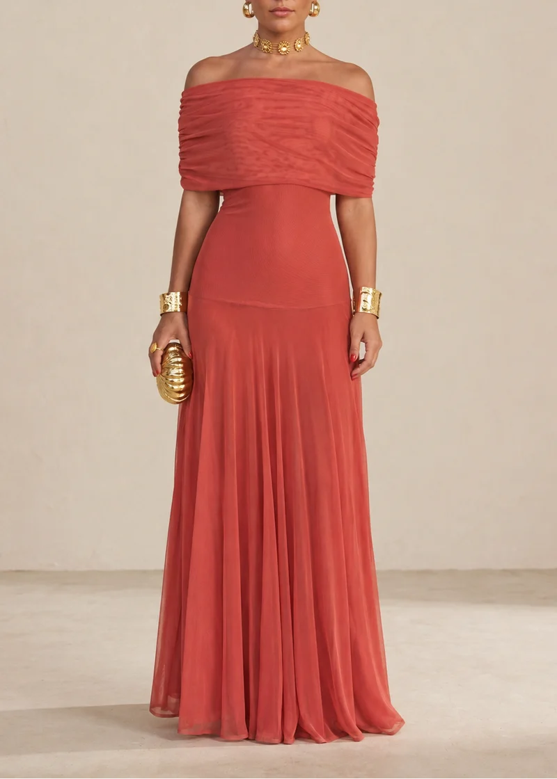 Cordoue | Three-tone off-the-shoulder maxi dress