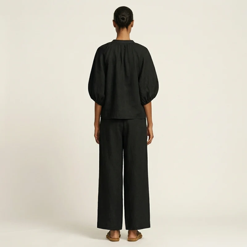 Marlowe | Puff-Sleeve Set with Gold Zipper