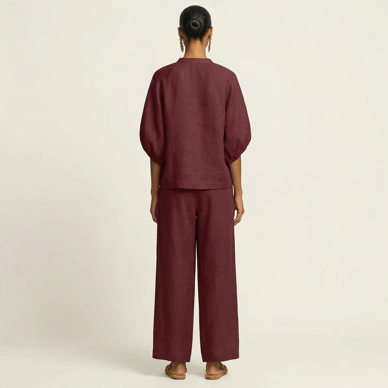 Marlowe | Puff-Sleeve Set with Gold Zipper