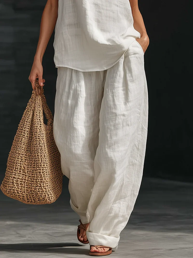 Zoëi | Sleeveless Top and Wide-Leg Pants Set