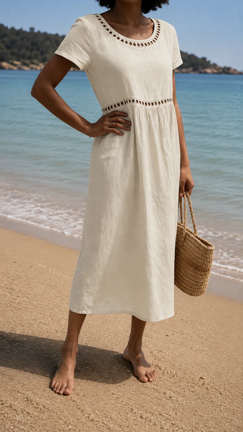 Livian | Embroidered Linen Dress