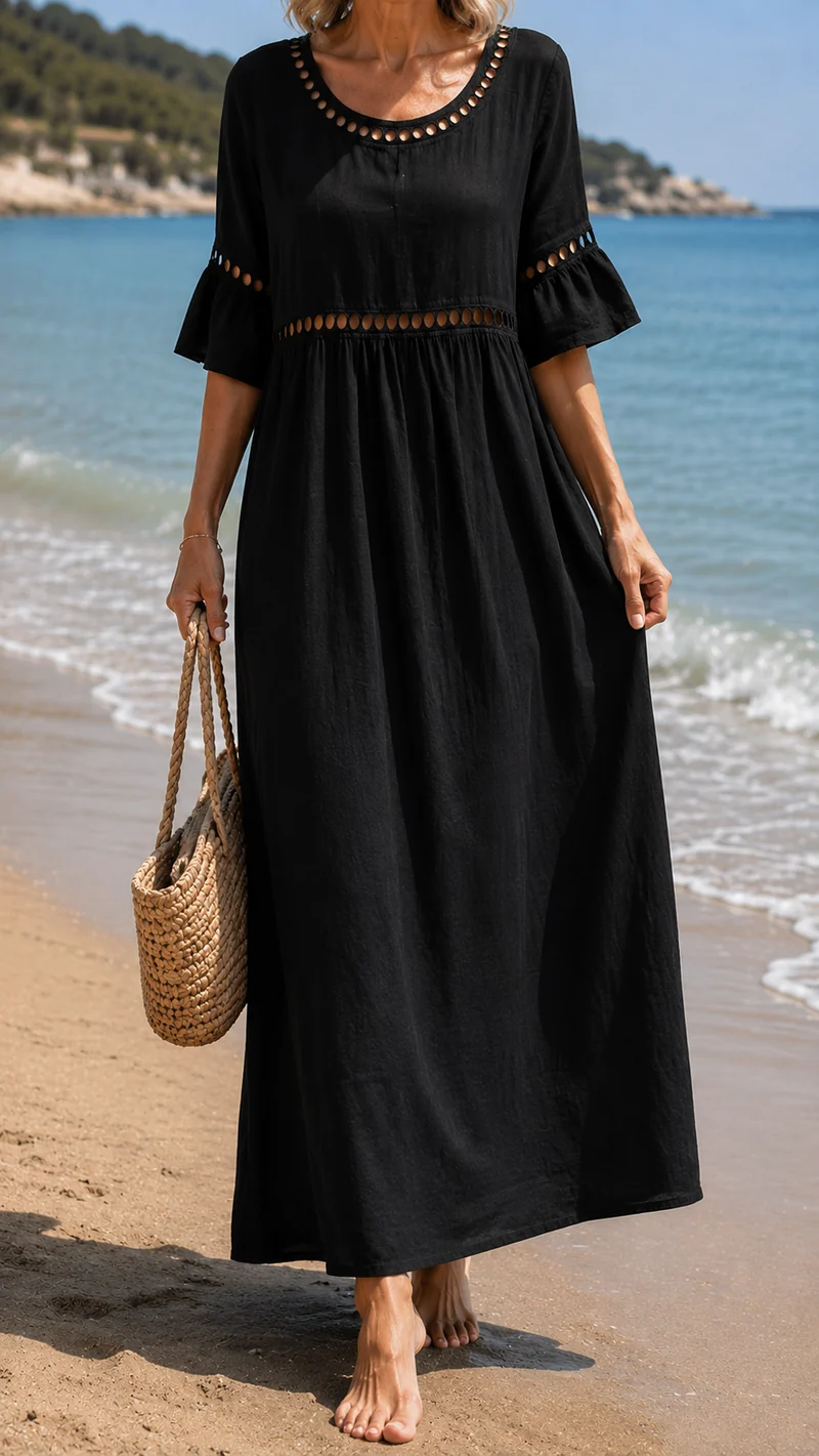Livian | Embroidered Linen Dress
