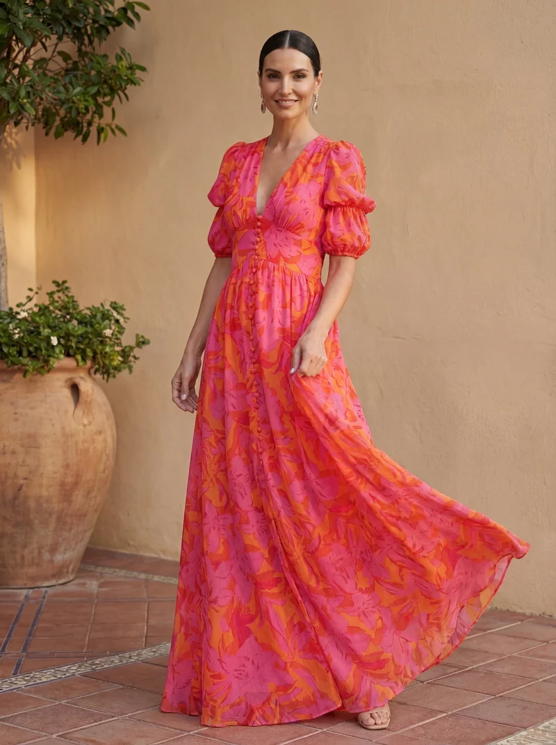 Olvera | Elegant Floral Print Dress