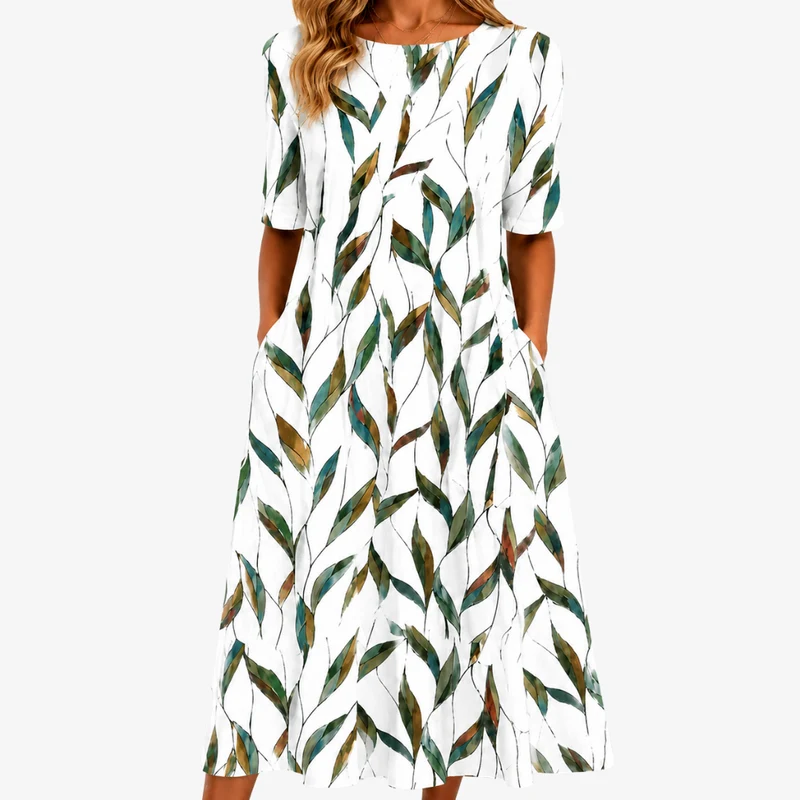 Sauce | Meadow botanical willow midi dress with pockets