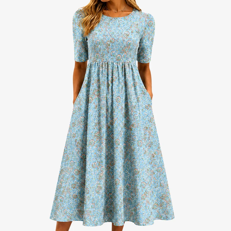 Corale | Marine Mosaic Maxi Dress with Pockets