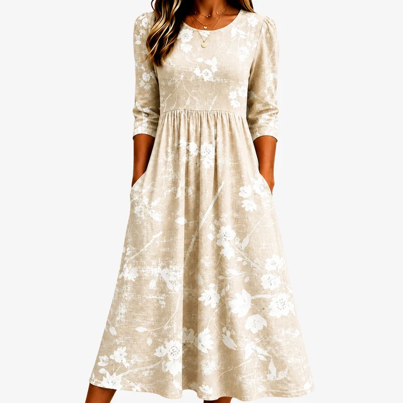 Soft | Everyday soft meadow floral midi dress