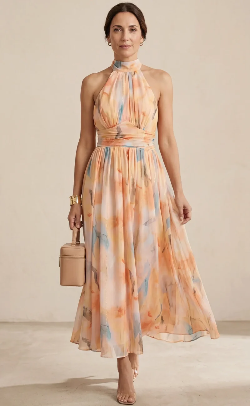 Naia | Watercolour Print Dress
