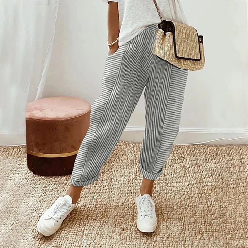 laure - Soft, lightweight striped trousers
