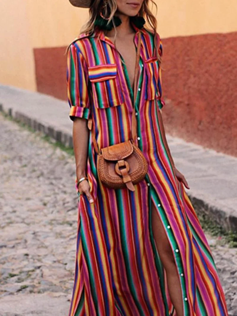 Carmina | Multicolored striped dress