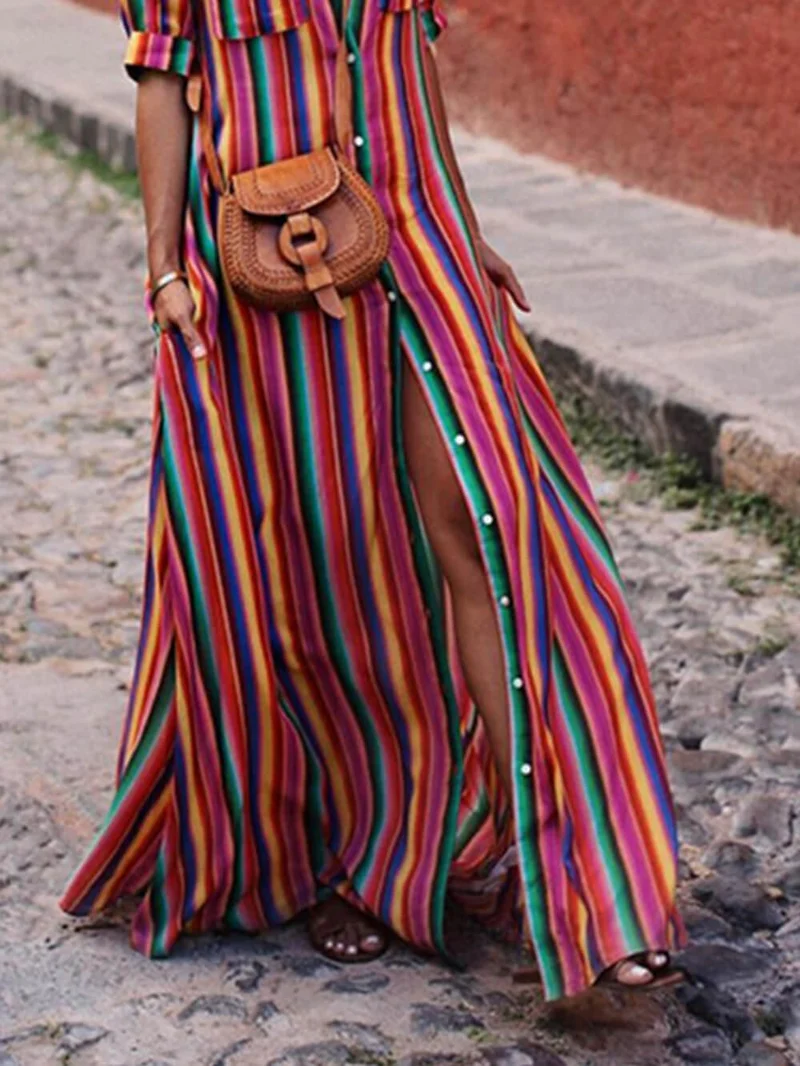 Carmina | Multicolored striped dress