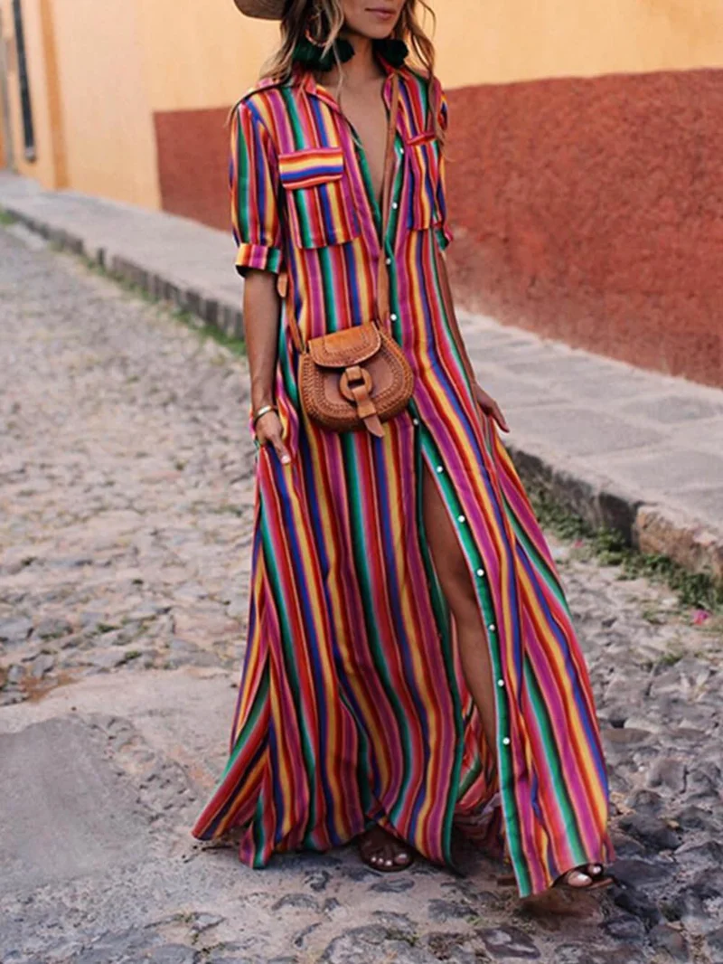 Carmina | Multicolored striped dress