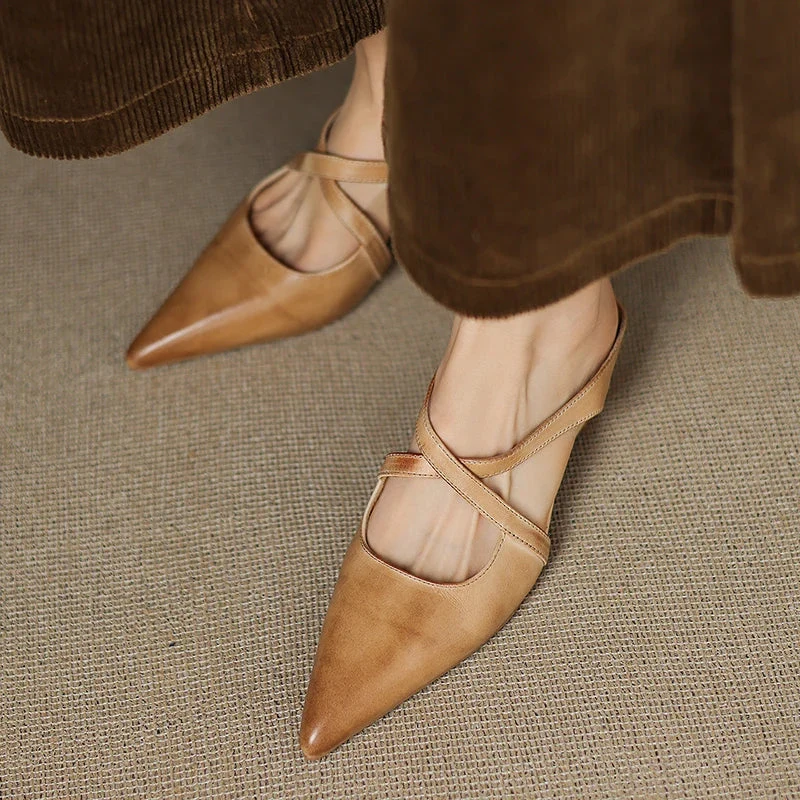 Carmela | Mules à Pointe avec Cintres Croisés
