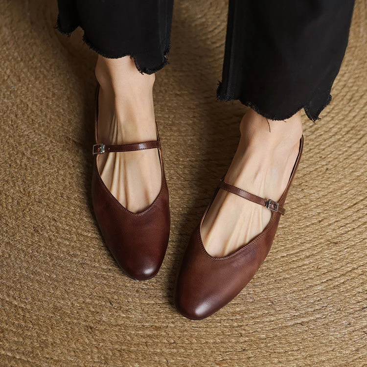 Bianca | Mules Mary Jane à Bout Amande