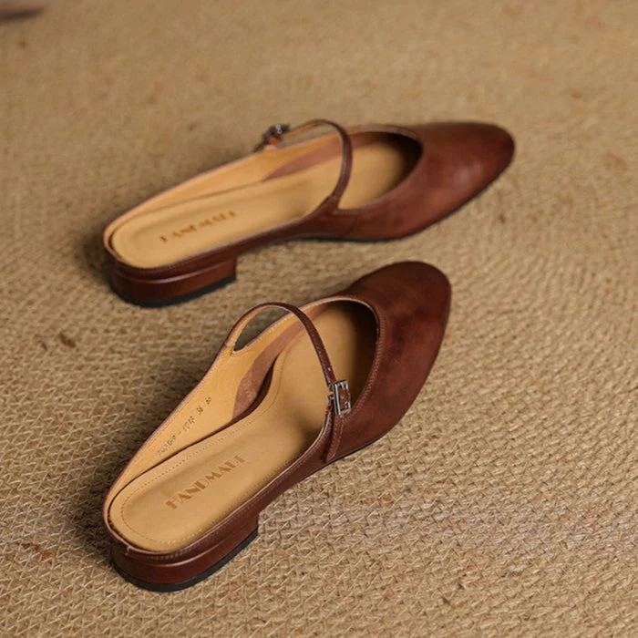 Bianca | Mules Mary Jane à Bout Amande