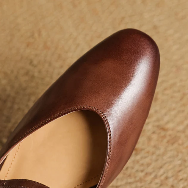 Bianca | Mules Mary Jane à Bout Amande