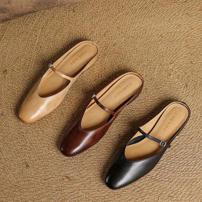 Bianca | Mules Mary Jane à Bout Amande