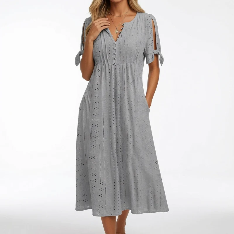 Lorélia™ — Robe bohème brodée élégance estivale