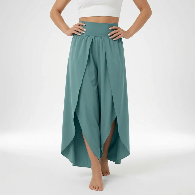 Celestia™ — Pantalon fluide fendu élégance aérienne