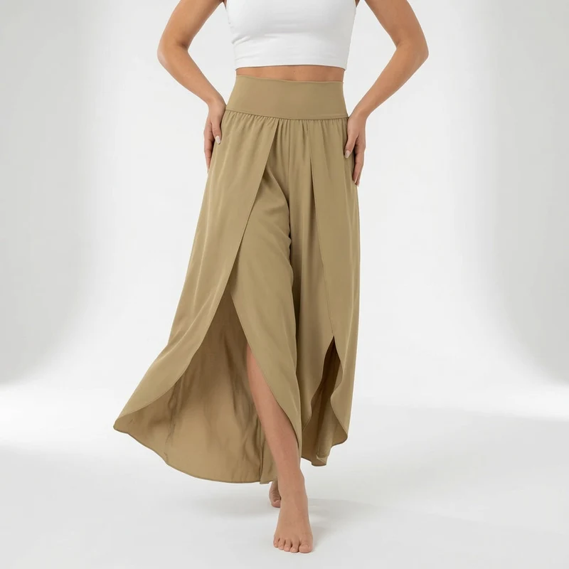 Celestia™ — Pantalon fluide fendu élégance aérienne