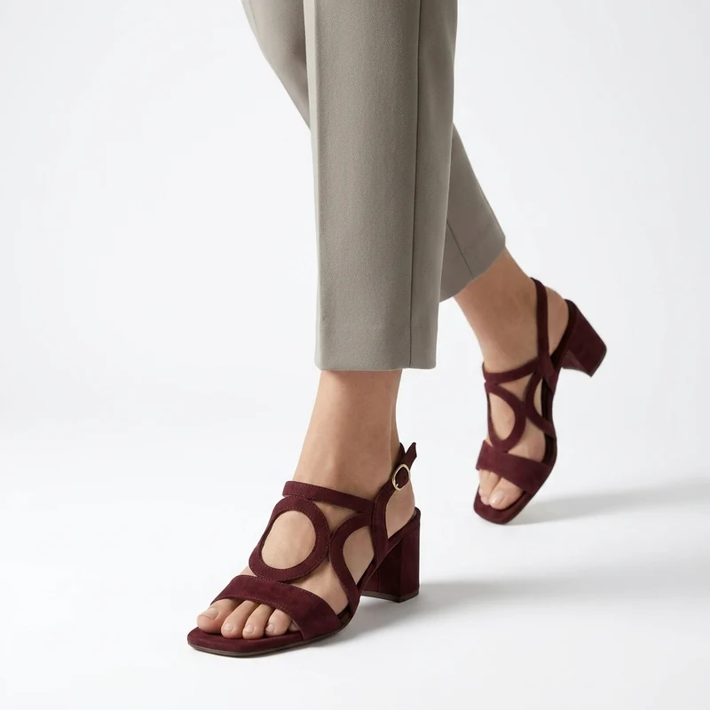 Urbéline™ — Sandale talon bloc slingback découpes boucle