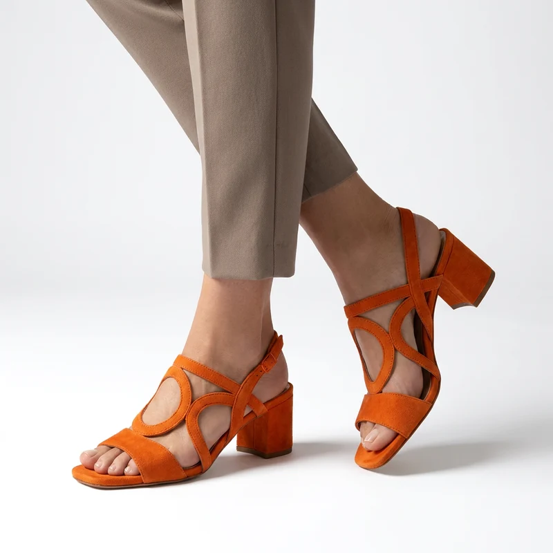 Urbéline™ — Sandale talon bloc slingback découpes boucle