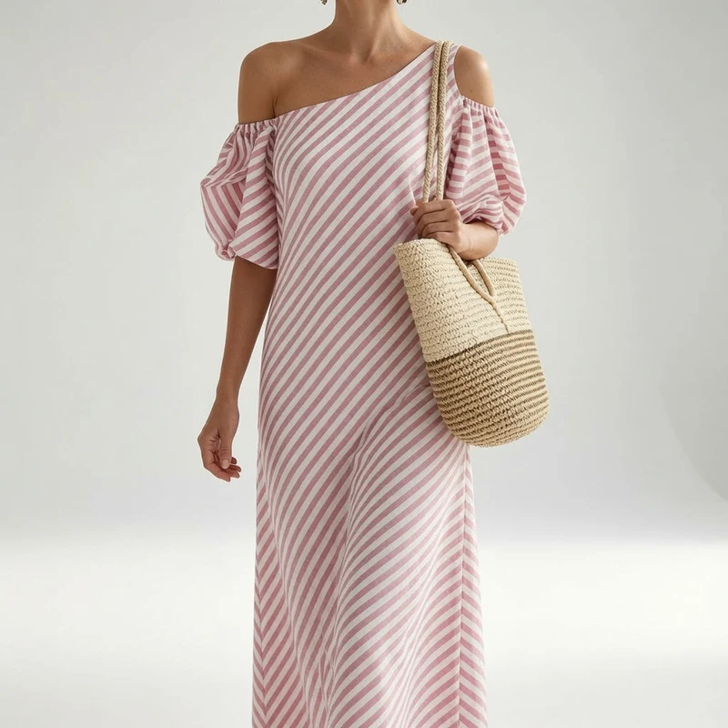 Soléa™ — Robe épaules dénudées élégance estivale
